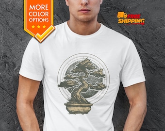 Bonsai Shirt Tree Lover Shirt Plant Shirt For Men Bonsai Tree Tshirt Tree Retro Shirt Plant Lover Japanese Shirt Zen Gifts Plant Plantaholic