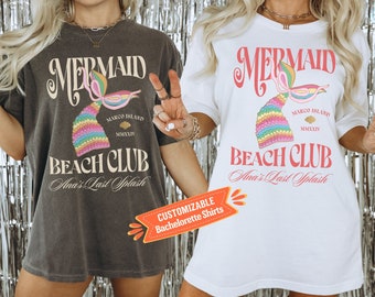 Mermaid Bachelorette Shirts Custom Last Splash Beach Club Bach Coquette Matching Cruise Trip Personalized Beach Bachelorette Bridesmaid Gift