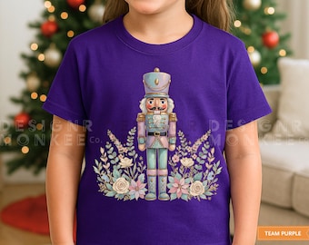 Nutcracker Christmas Shirt Girls Floral Nutcracker Tee For Kids Holiday Nutcracker Sweatshirt Cute Toddler And Baby Gift Matching Family Tee