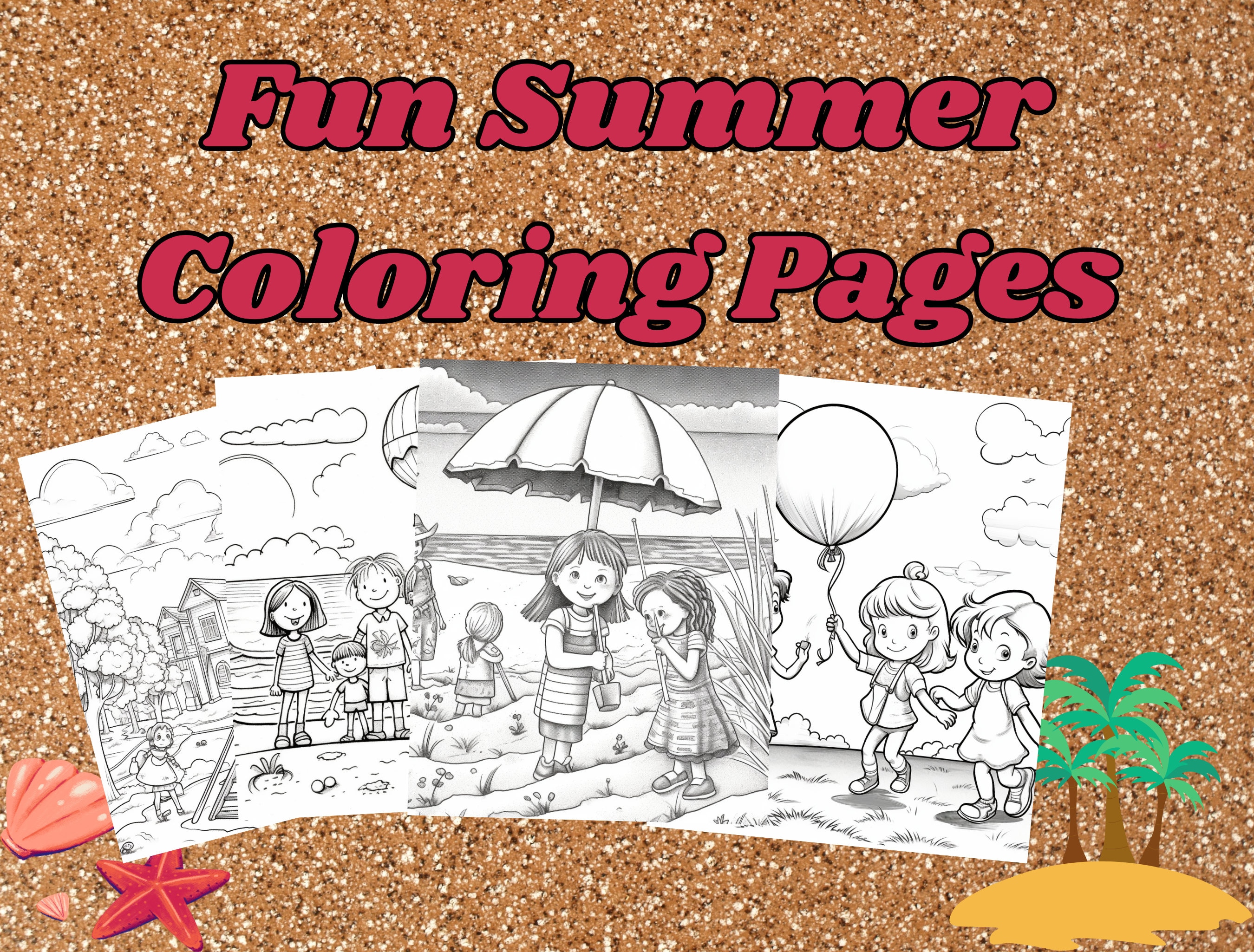 Summer Coloring Pages, Fun Summer Coloring, Printable Coloring Page for