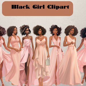 Cute Black Girl clipart, Black Woman ClipArt, Digital Stickers, Digital Planner Stickers, Black Girl Clipart, Boss Girl Clipart, Black Queen