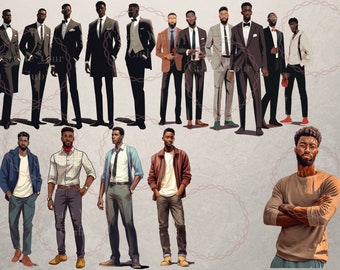 Imágenes Prediseñadas de hombres negros guapos, Hombres de mezclilla PNG, Imágenes prediseñadas de marido, PNG de novio, PNG masculino, Empoderamiento negro, Envoltura, Portada de libro, Sublimación