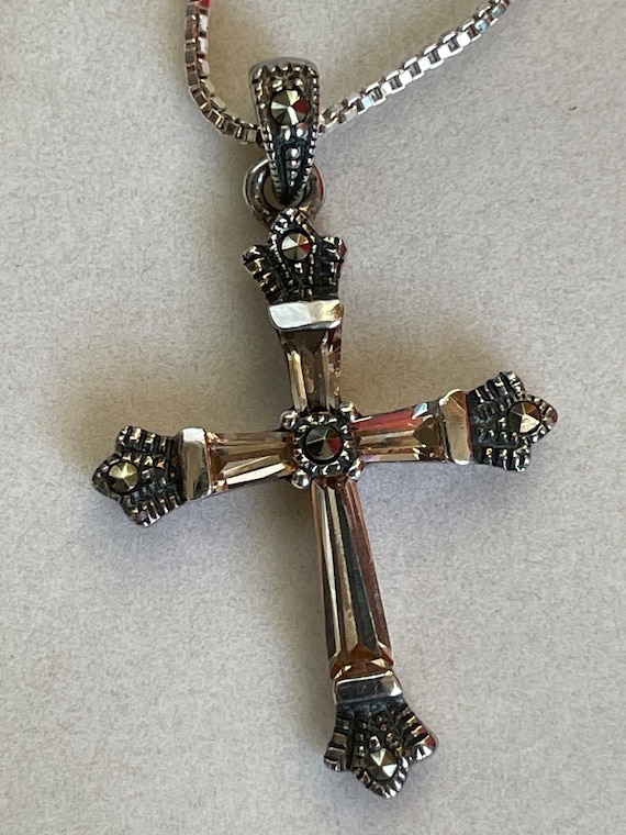 Marcasite cross and chain