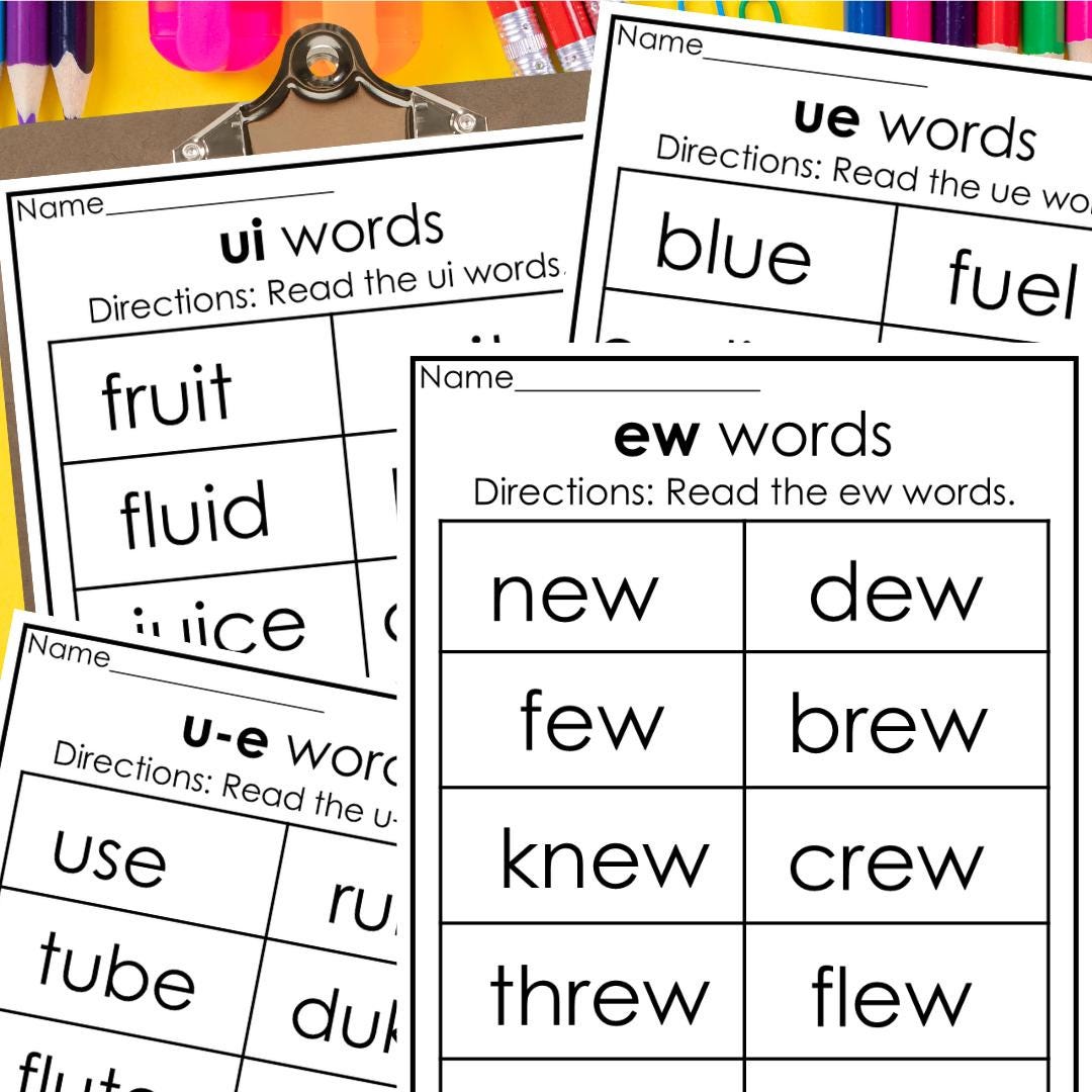 Long U Vowel Sound Worksheets and Activities First Grade, Second Grade ...