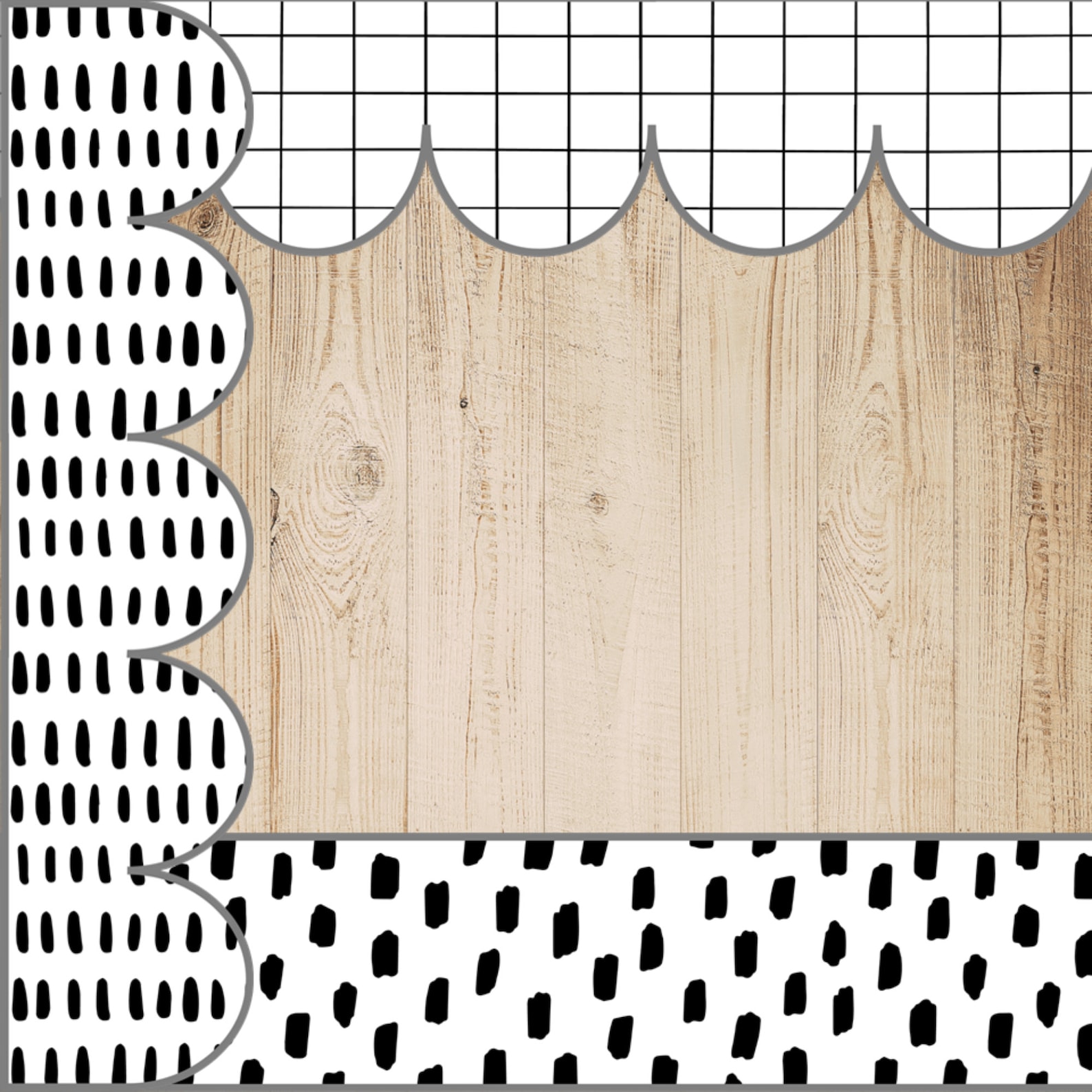 Bulletin Board Borders Black and White Patterns Printable - Etsy