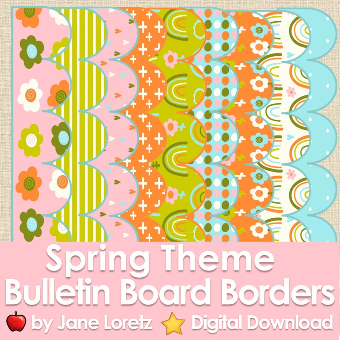 Spring Bulletin Board Border, Classroom Bulletin Board Borders, Rainbow Border, Classroom Border