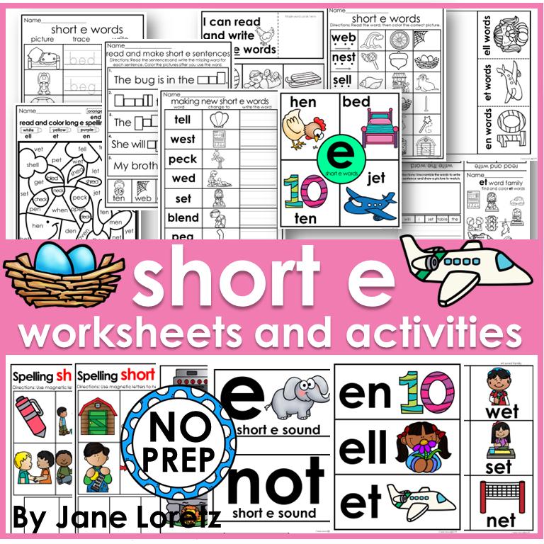 Short E Worksheets: Word Family Activities for Kindergarten (PDF Download