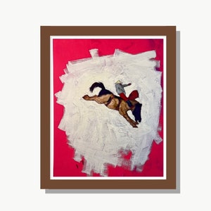 Buckaroo Art Print - Bucking Bronco Cowboy Wall Art
