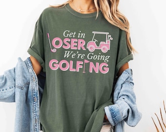 Funny Golfing T-Shirt, Pink Golf Cart, Gift for Golfer