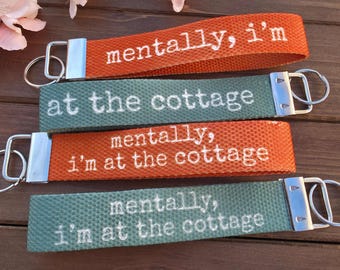 Mentally, I'm at the cottage wristlet keychain, cottage core gifts