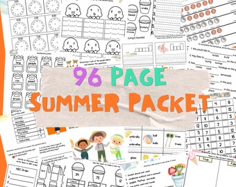 Ogromny pakiet wakacyjny dla klas 1 i 2, 96 STRON, matematyka i umiejętności czytania i pisania