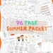 Huge 1st and 2nd Grade Summer Bundle Packet 96 PAGES Math and Literacy ...