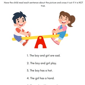 Kindergarten, 1st Grade Reading Practice Sight Words
