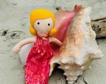 Mermaid Dolly ||Yellow hair 10 inch Fabric Doll with Removable Tails for Girls Birthday Gifts