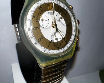 Swatch Watch Chrono SCG100 GOLDEN GLOBE BEAUTIFUL - Etsy