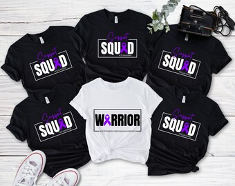 Hodgkins Lymphoma Awareness Products, Lymphoma Cancer Support Squad Tee, Purple Ribbon Tees, Lymphoma Warrior Shirt, Cancer Survivor Tshirt