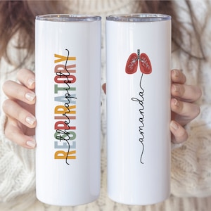 Presentes de terapia respiratória, terapeuta respiratório personalizado, copo de terapia respiratória personalizado, presentes RRT personalizados, copo RT