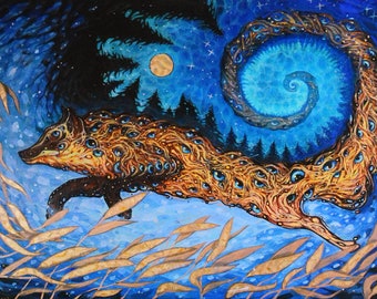 UV tapestry with fantasy fox