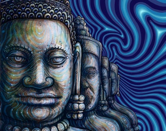 UV tapestry with buddha