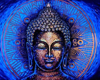 UV tapestry with buddha