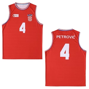 darklordpug Drazen Petrovic Retro Croatia Basketball Jersey Hoodie
