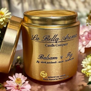 Glam Gold Luxury Scented Candle, Handmade Soy Candle, Choice of six Signature scents, Metallic Gold Metal Vessel, Perfect Gift