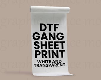 DTF Mockup PSD, Gang Sheet, Transparent & White, DTF Transfer Sheet Mockup, Transfer Mockup, transfer paper, Smart Object Layer, Printing