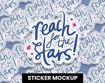 Transparent Sticker Mockup, Sticker Mockup, Sticker Pile Mockup, Decal Mockup, Die Cut Sticker Mockup, Photoshop, PSD Template, Smart Object