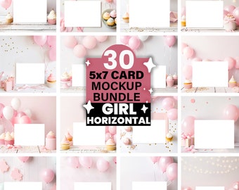 Pink Card Mockup Bundle Invitation Mockup Thank You Card Mockup png Flat Lay Stationery Set Baby Shower Mockup Wedding Bridal Shower Bundle