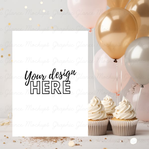 Birthday 5x7 Card Mockup Card Mockups Party Invitations Invite Stationary Greetings Cards Birthday Wedding Card JPG Digital Transparent png