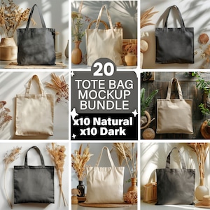 20 Bundle Tote Mockup Natural Boho Chic Natural Cotton Tote Bag Shopping Bag Mockups Tote Mock Up Gift Mockup School bag Mockup POD Bag Jpg