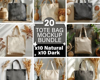 20 paquete Tote Mockup Natural Boho Chic Natural Cotton Tote Bag Shopping Bag Mockups Tote Mock Up Gift Mockup School bag Mockup POD Bag Jpg