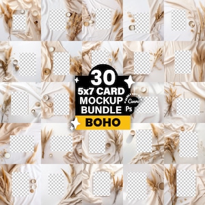 30 Einladung Grußkarten Mockup Bundle, 5x7 Invite Mockup, minimalistischen Boho, Hochzeit, Babypartyeinladung, Dankeskarten Mockups PNG