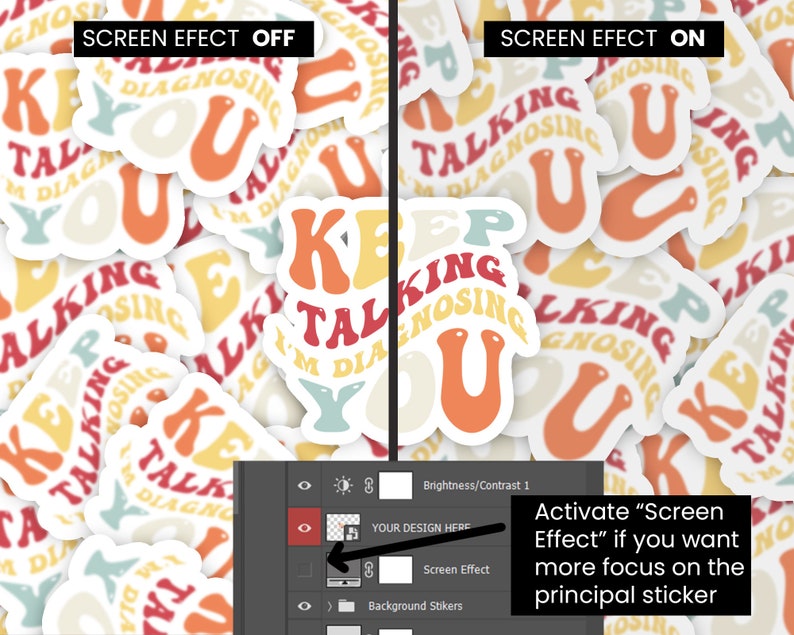 Row of 4 Sticker Pile Mockup, Sticker Mockup, Multiple, Decal Mockup ...