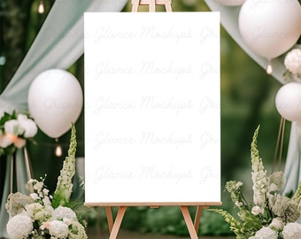 Party Glamour Easel Mockup 5x7 / Easel Mockup Baby Shower Easel Mock Up Canvas / Mockup Bundle Set / Tabla de asientos & Maqueta de cartel de bienvenida