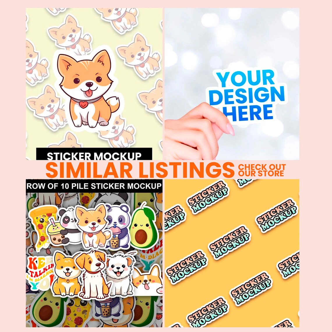 Transparent Sticker Mockup, Sticker Mockup, Sticker Pile Mockup, Decal ...