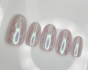 Opal Rainbow Stone Color Shift Press on Nails