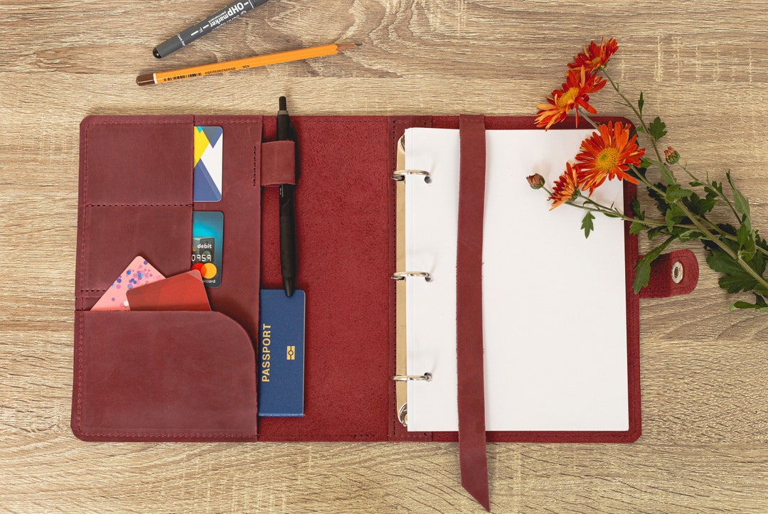 Custom Leather Binder Coverring Binder Notebookpersonalized Etsy New