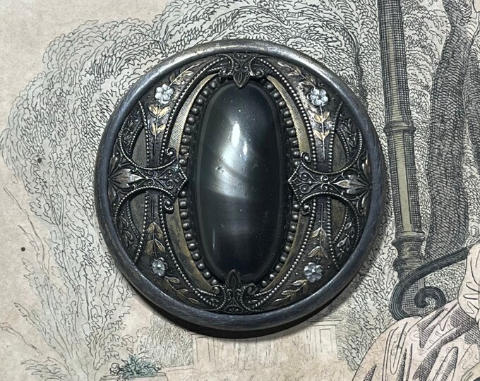 Bouton De Manchette Ancien 19ème Siècle - Nacre Lettre G Symbole Franc-maçon