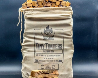 Tiny Timbers - Eastern Oak - 15 lb Cotton Bag of 5" Mini Oak Firewood