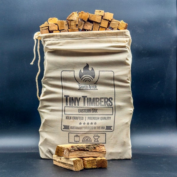 Tiny Timbers - Eastern Oak - 15 lb Cotton Bag of 5" Mini Oak Firewood