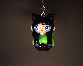 Chibi Maomao Keychain: Apothecary Diaries Anime Charm, Black Cat Style