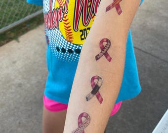 Breast Cancer Ribbon Temporary Tattoos-24 pk