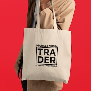Day Trader Canvas Tote Bag - Stock Market Gift for Investors