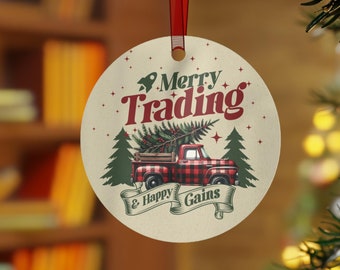 Adorno retro navideño de comerciante, adorno de comerciante diario, regalo de la bolsa, regalo de la bolsa, regalo para comerciantes e inversores