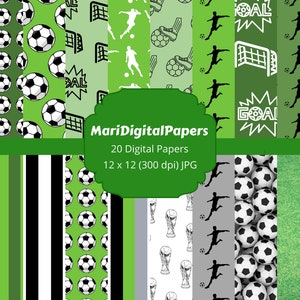 Grün Fußball digitales Papier, Sport Scrapbook Papiere, Fußball Hintergrund, grüne Fußball Wallpaper, kommerzielle Nutzung