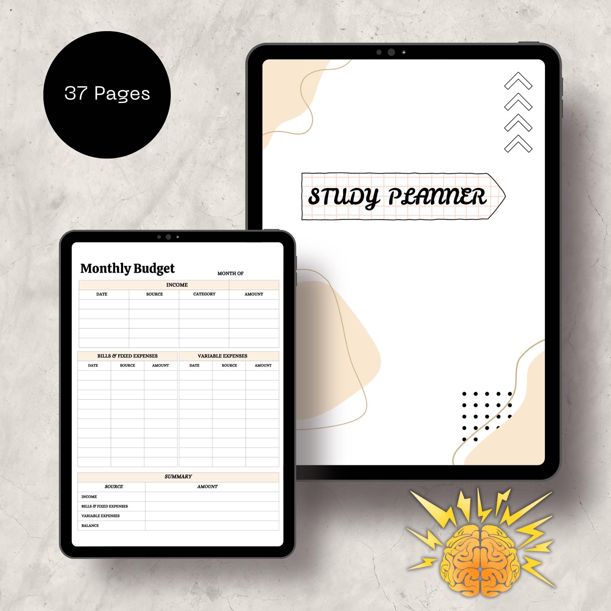 ADHD Study Planner PDF | Printable Homework & Study Schedule for ...