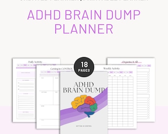 ADHD Brain Dump Planner PDF | Printable Mental Clarity Journal | Thought Organizer, Focus Tool, Task Tracker & Idea Brainstorm Kit