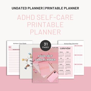 2025 ADHD Self-Care Planer PDF | Druckbare Mental Gesundheit, Stimmung, Gewohnheit & Routine-Tracker | Täglicher, wöchentlicher, monatlicher Organizer