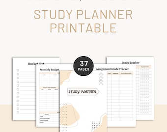ADHD Study Planner PDF | Printable Homework & Study Schedule for Focused Learning | Time Block, Tracker, Academic Organizer